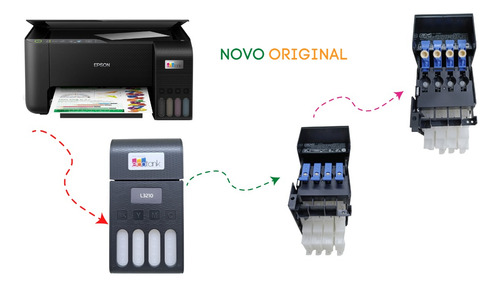 Kit Reservatório De Tinta Epson L3110 L3150 L3210 L3250 4un