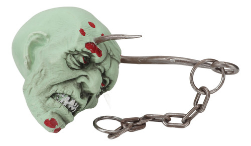 Cabeza De Zombi Colgante Para Halloween, Aterradora Y Sangri