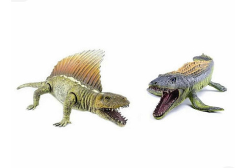Figura Pintada A Mano. Dimetrodon Y Mosasaurus Juguetes