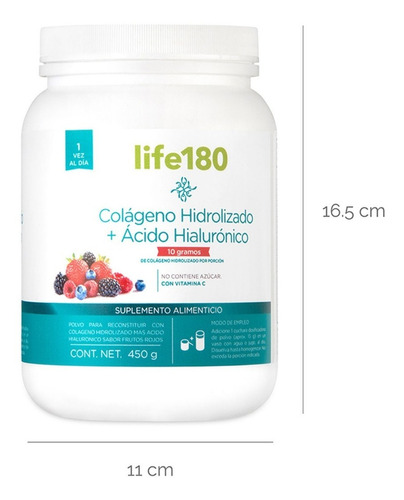 Life180 Colágeno Hidrolizado En Polvo + Ácido Hialurónico