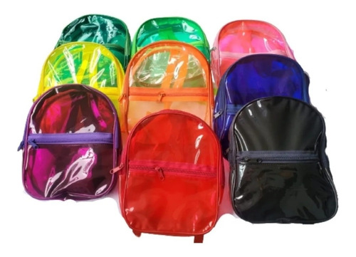 125mochilas Traslúcidas De Colores,fiesta Infantil Lonchera