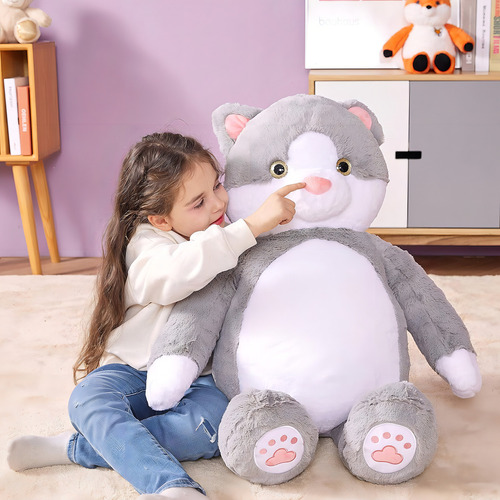 Ikasa Peluche Grande De Juguete De Gato, 4 Modelos Color Gato Gris Atigrado