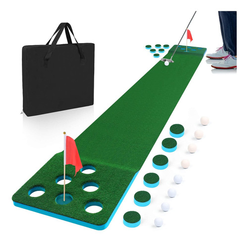 Putting Green Game Luricaa Golf Pong Mat Para Interior Verde