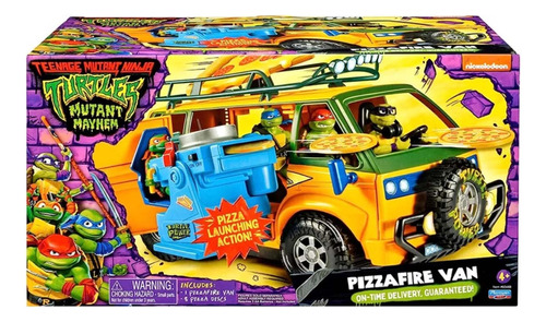 Playmates Tmnt Tortugas Ninjas Pizza Fire Van Lanza Pizza 