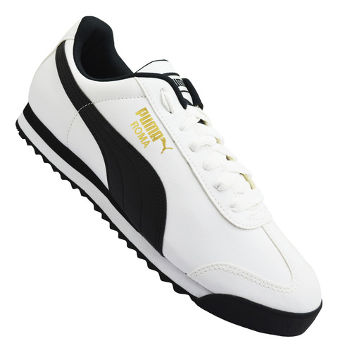 Tenis Puma Roma Basic 353572 04 Blanco Negro White Black