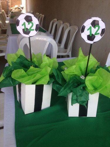 Decoración Cumpleaños Fútbol . Piñata, Centro De Mesa Y Más 