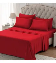 Comprar Juego De Sábanas Hoteleras Onix 600 H 2 1\u002F2 Plazas Color Sábana Roja Diseño De La Tela Liso