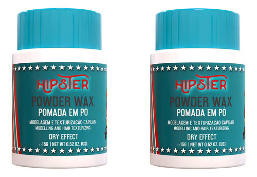 Kit 2x Modelador Em Pó Para Cabelo Hipster Barba Forte