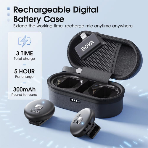 Microfone Wireless Sem Fio Boya Omic-d P/ios Lapela Preto