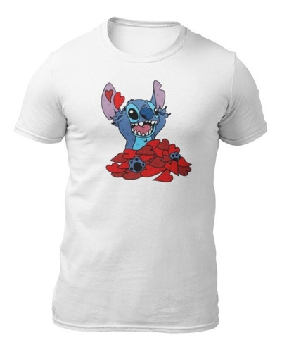 Playera De Stitch Con Corazones 14 De Febrero San Valentín 