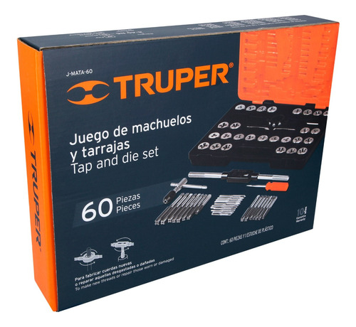 Juego Machos Y Terrajas 60 Piezas Set Truper 11443