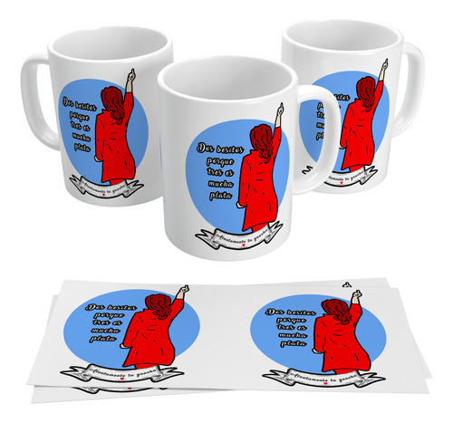 Taza Cristina Fernandez Fuck You Jura De Milei Meme Art Blanco