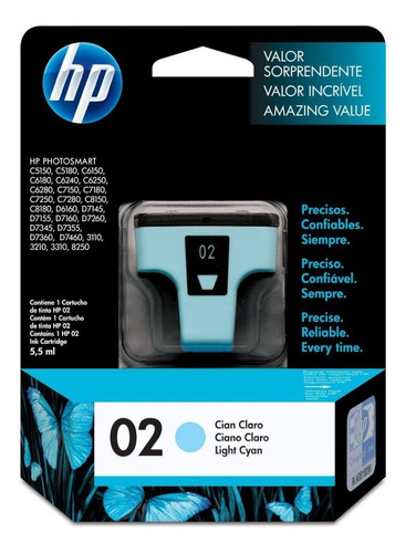 Cartucho Original Hp 02 Cian Claro C8774wl