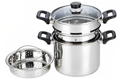 Set Pasta Pot 24 Cm Mango Bakelita Roswell Acero Inoxidable