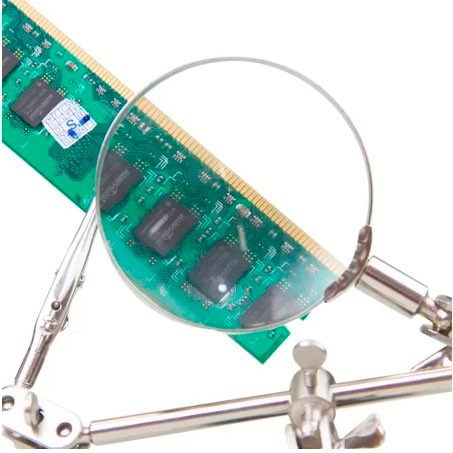 Lupa De Bancada Eletronica Com Garras Jacare E Suporte
