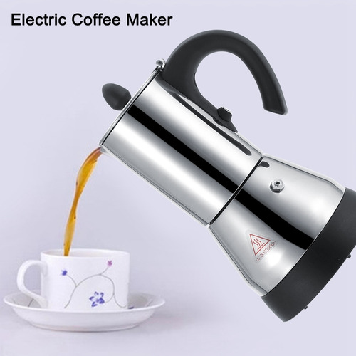 Cafetera Eléctrica 300ml Acero Inoxidable Espresso Mocha