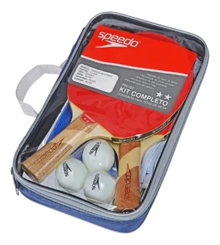 Kit Tênis De Mesa Ping Pong Speedo Raquete Rede Bola 768102 Cor Vermelho/preto