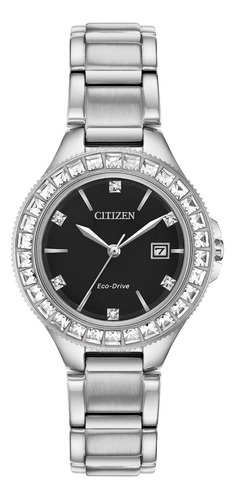 Citizen Silhouette Crystal Black Dial Fe1190-53e ¨¨dcmstore Color de la correa Plateado Color del bisel Plateado Color del fondo Negro
