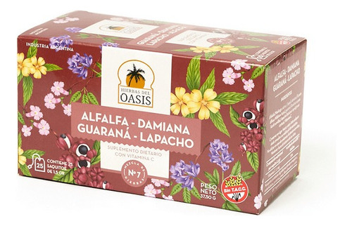 Te Estimulante Sexual Oasis Guarana Damiana Alfalfa X25saq