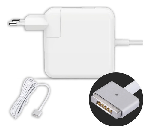 Fonte Carregador Macbook Air Magsafe2 A1436 A1465 A1466 Cor Branco