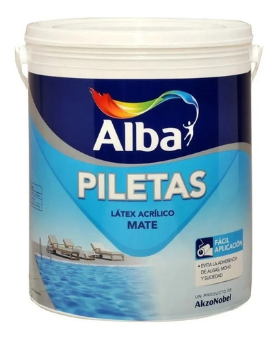 Pintura Pileta Piscina Alba Al Agua Celeste X 4 Lts