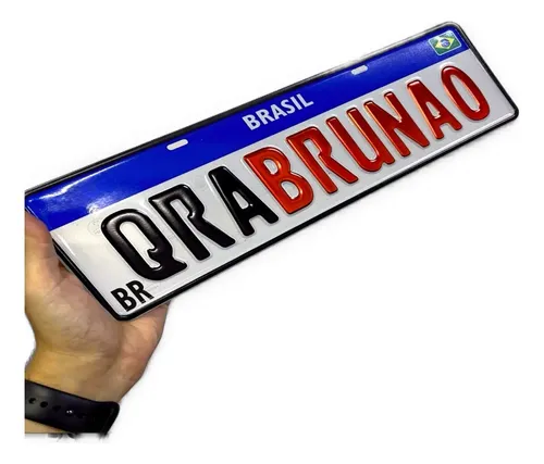 Placas Carro Personalizada Alumínio Alto Relevo Decorativa Placa