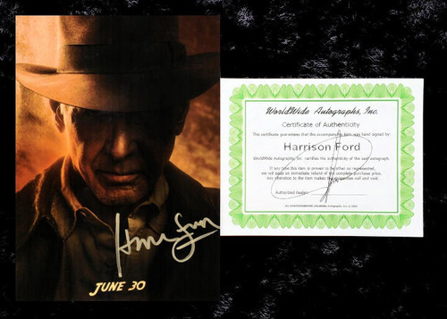 Harrison Ford Indiana Jones Autógrafo En Foto De 5x7
