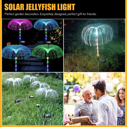 Luces Solares Navideñas Con Medusas Para Exteriores, 2 Unida