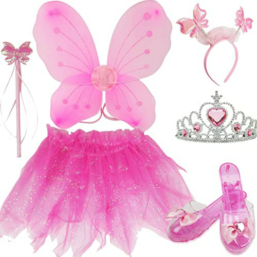  Disfraz De Hada Princesa Con Alas Y Accesorios, Compatible 