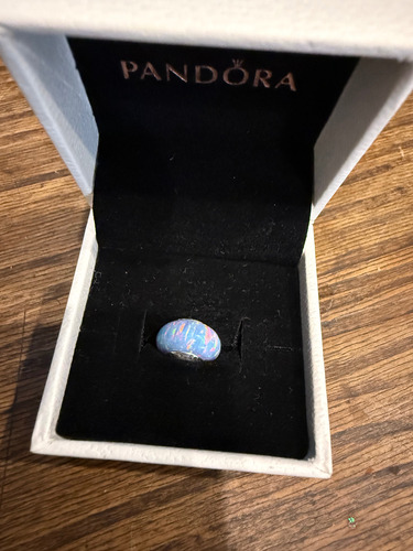 Pandora Charm Original De Murano Celeste Tornasolado Celeste