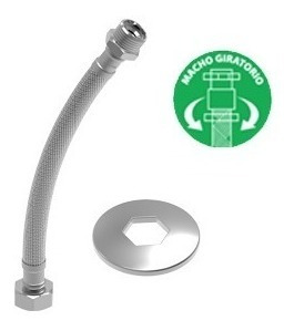 Flexible Amanco Mallado Macho Giratorio 1/2x30cm Acero Inox