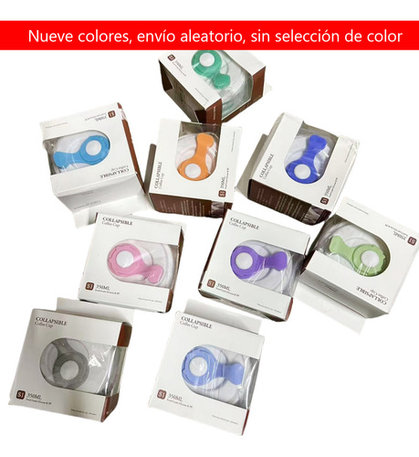 Taza Plegable Silicona 350ml, Multicolor Aleatorio 2 Piezas