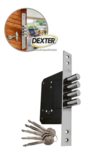 comprar Cerradura Chapa Cerrojo 4 Bulones Llave Tetra Níquel Dexter