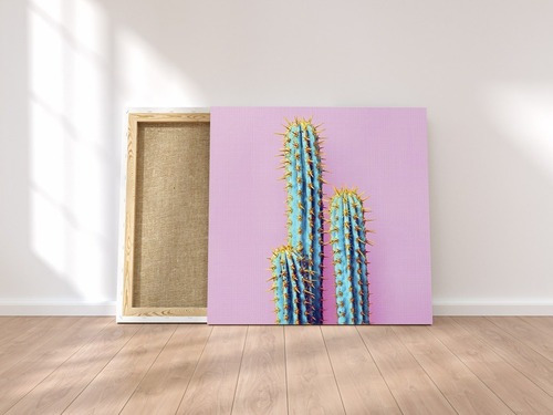 Cuadro Decorativo Cactus Hipster Pop Art Canvas Minimalista
