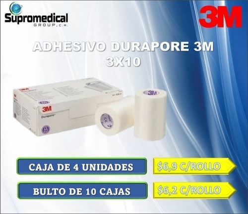 Adhesivo 3m Durapore 3x10, Y Mucho Mas Materiales