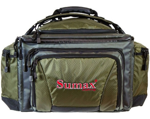 Bolsa De Pesca Sumax Sm-803 Grande C/ Divisórias Ajustáveis Cor Verde-musgo