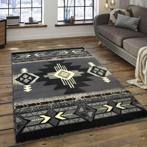 Diseño Alfombra Area Gris Indio Nativo Americano Suroeste 8