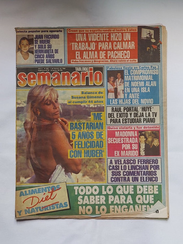 Semanario / Nº 502 / 1989 / Susana Gimenez / Raúl Portal