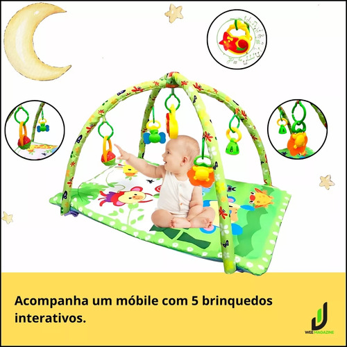 Tapete Almofada Musical Infantil Com Mobile Animais Safari