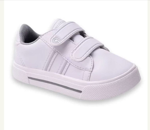 Zapatilla Colegial Con Abrojo - Blanco 21 Al 26 - Oferta