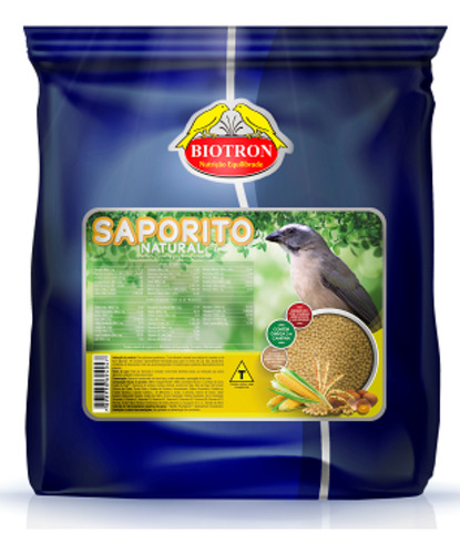 Saporito Natural 900g Ração Sem Corantes Biotron P Pássaros