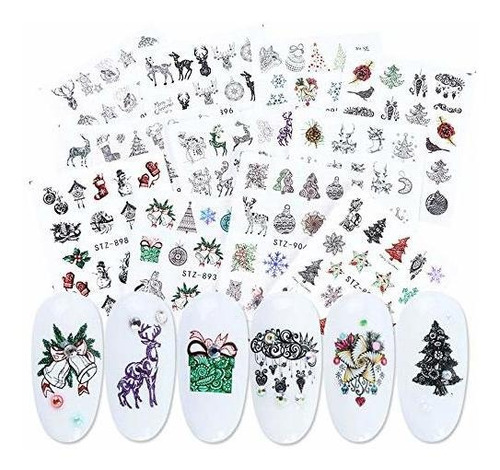 Etiquetas Y Calcomanías - Ocealux Navidad Nail Art Stickers 