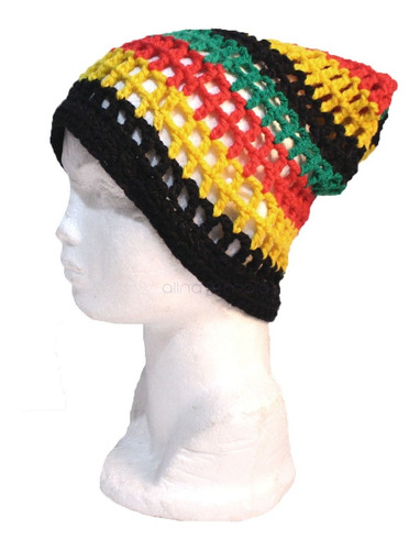 Gorro Reggae Rastafari Jamaica Caida Tejido A Mano Crochet  