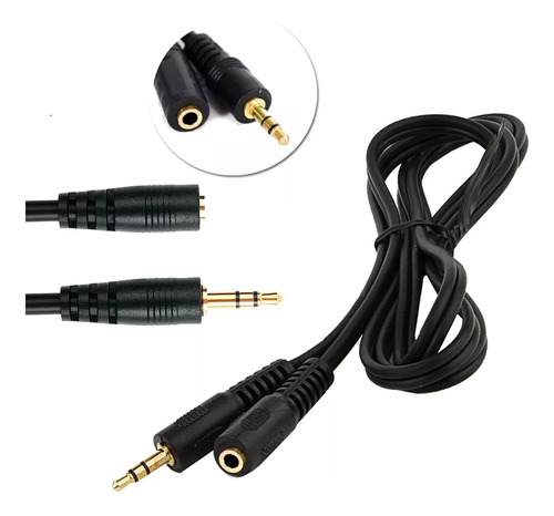 Kit 2 Cabos De Audio Extensor P2 X J2 Extensão 1,5m