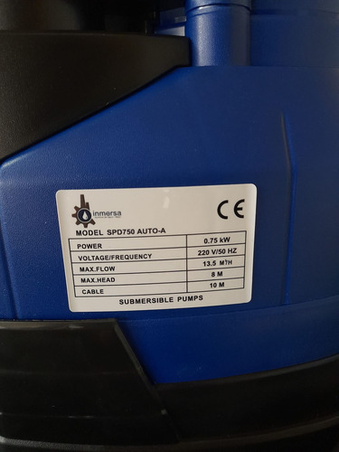 Bomba Sumergible Desagote 1hp Inmersa Espacios Reducidos - Y