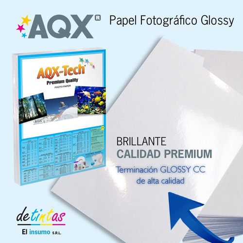 Papel Fotografico A4 180gr 100 Hs Brillante Glossy Resma
