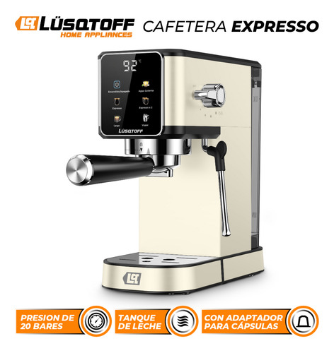 Cafetera Expresso + Capsula Espumador Leche 20bar Adaptador Color Blanco