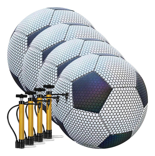 Pelota Alta Calidad, Mxluc-004, 4 Pzas, #5, Blanco Y Negro,