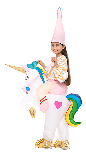 Disfraz Inflable Para Niños De Montar En Forma De Unicornio