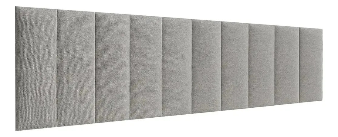Cabeceira Linho Autocolante P/ Cama King Kit 10 Placas 60cm Cor Cinza-claro